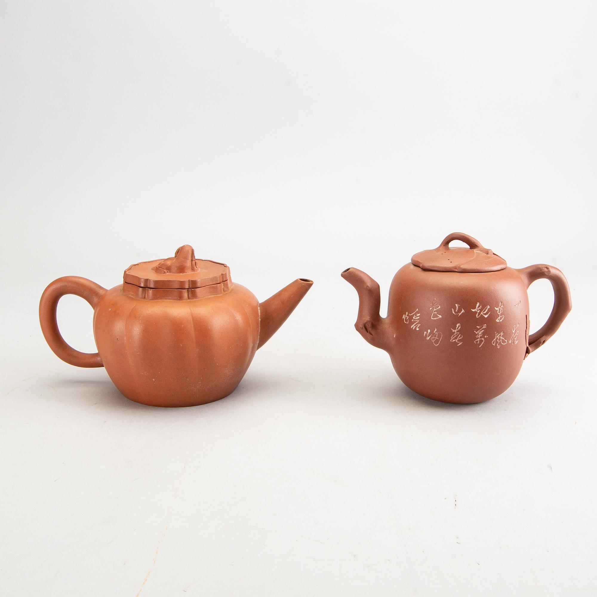 Tekannor, 6 st Kina 1900-tal lergods.