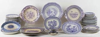 MATSERVIS, 70 delar. Flintgods, "Lila spets", Rörstrand.