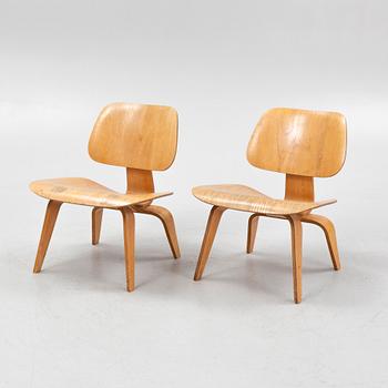 Charles & Ray Eames, fåtöljer, ett par, "LWC", Herman Miller, USA, 1950/60-tal.