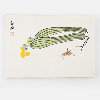 Book with 11 woodcuts, signed Qi Baishi, mid 20th century.