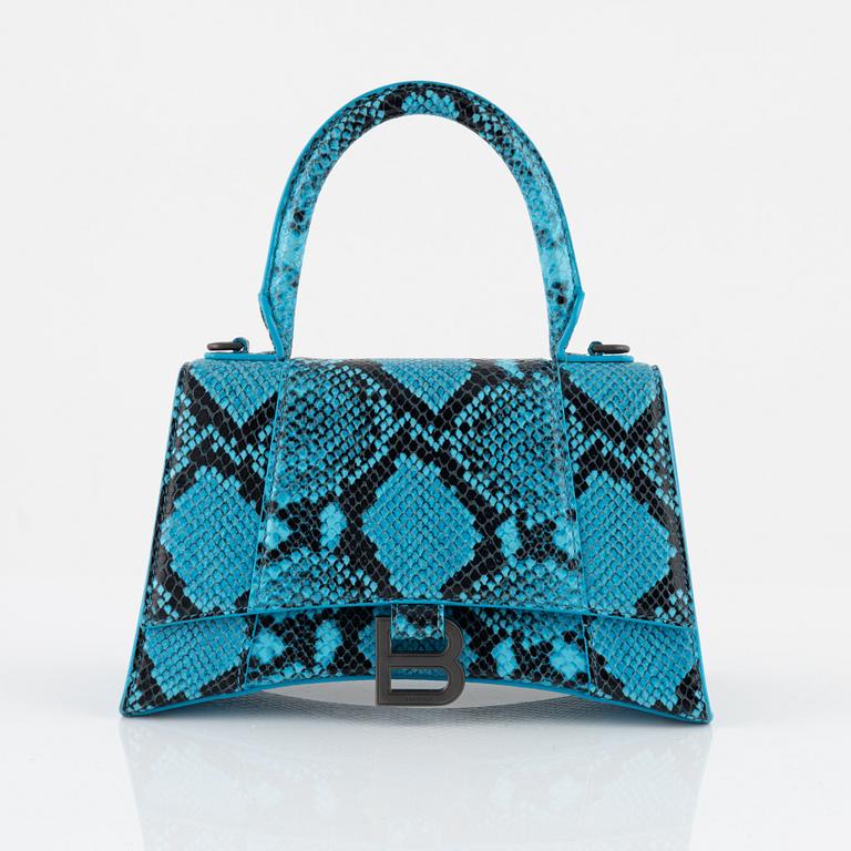 Balenciaga, A snakeskin Embossed Leather 'Hourglass Small' bag.