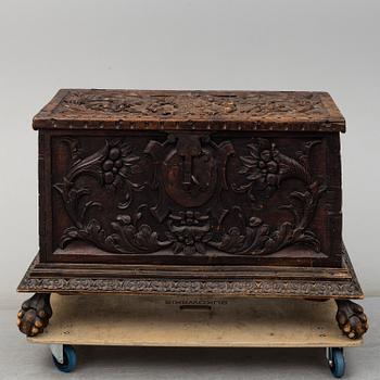 A Baroque style oak chest.