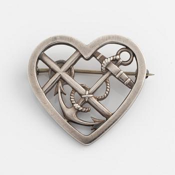 Georg Jensen a brooch in sterling silver.