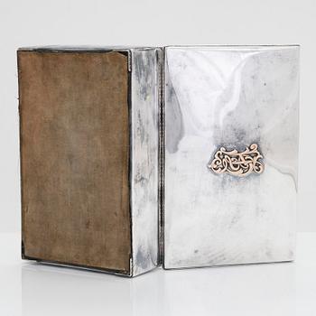 A silver cigar box, Finnish control marks, Helsinki 1929.