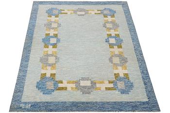 Kerstin Persson, a flat weave carpet, signed KP, c. 240 x 155 cm.