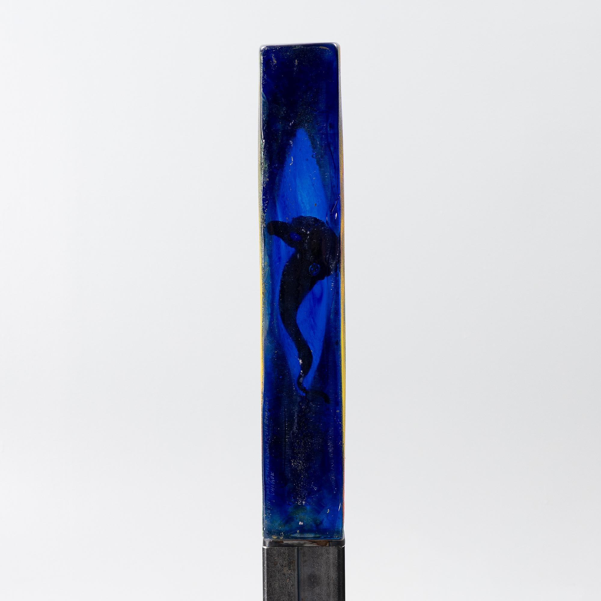 Kjell Engman, skulptur, glas, unik, signerad, Kosta Boda.