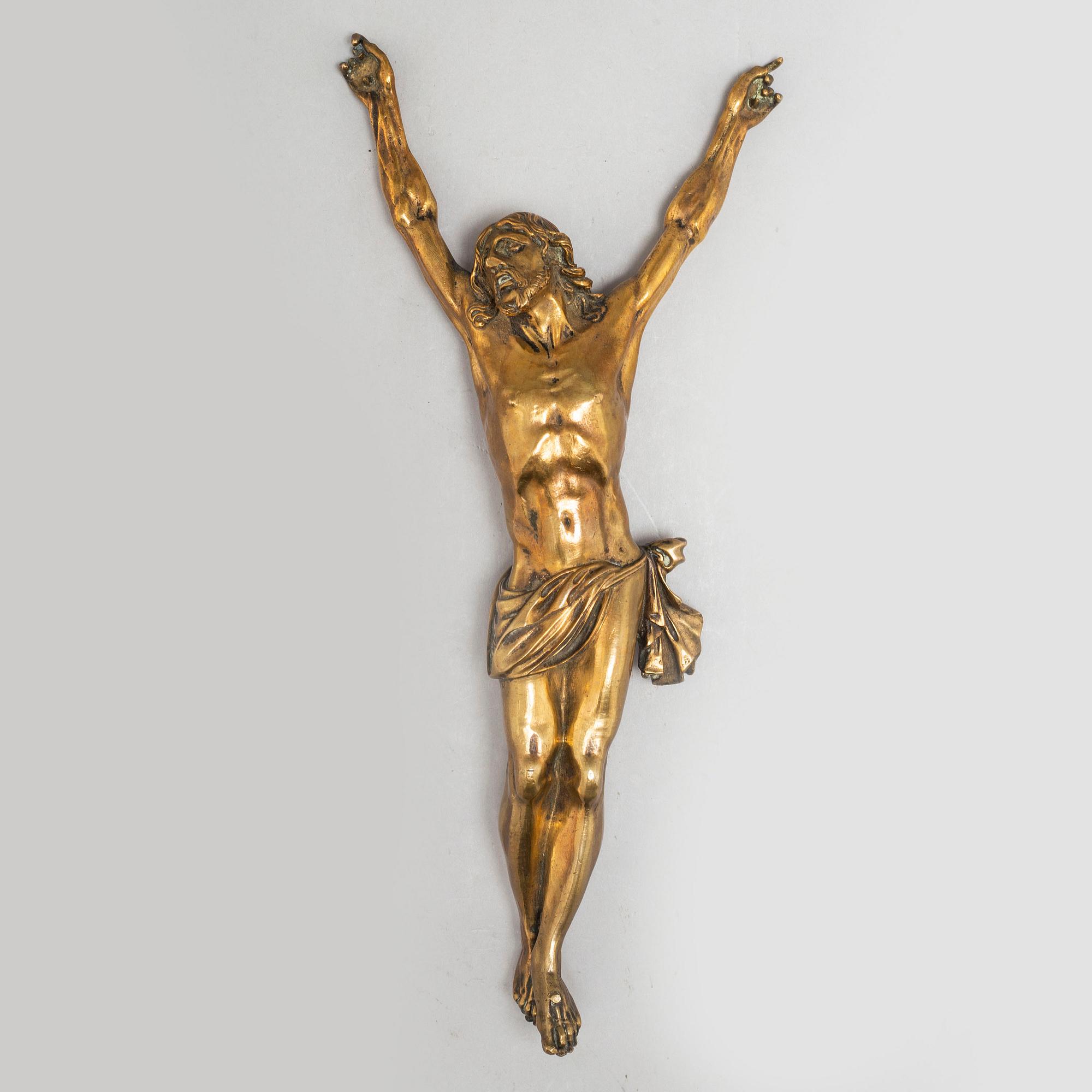 An 18th century bronze figure of Christ.