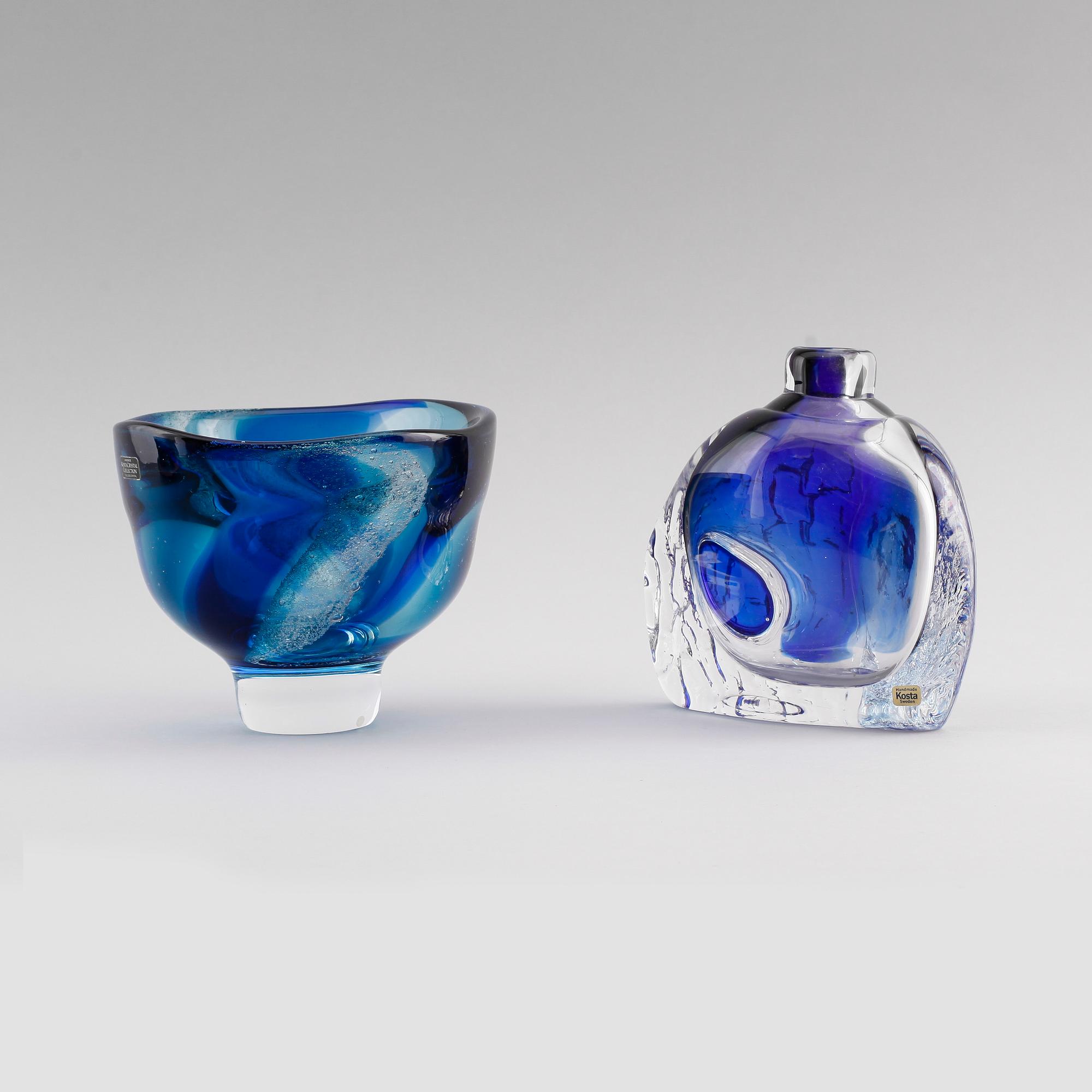 VAS OCH SKÅL, glas, Göran Wärff, Kosta, Unik, signerade.