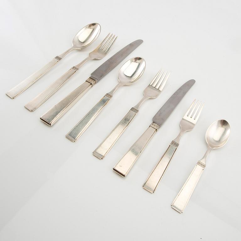 Erik Fleming, 91-piece cutlery set model "2 M 27" for Atelier Borgila, second half of the 20th century.