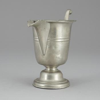 A Swedish pewter 18th century ewer by C. G. Malmborg.