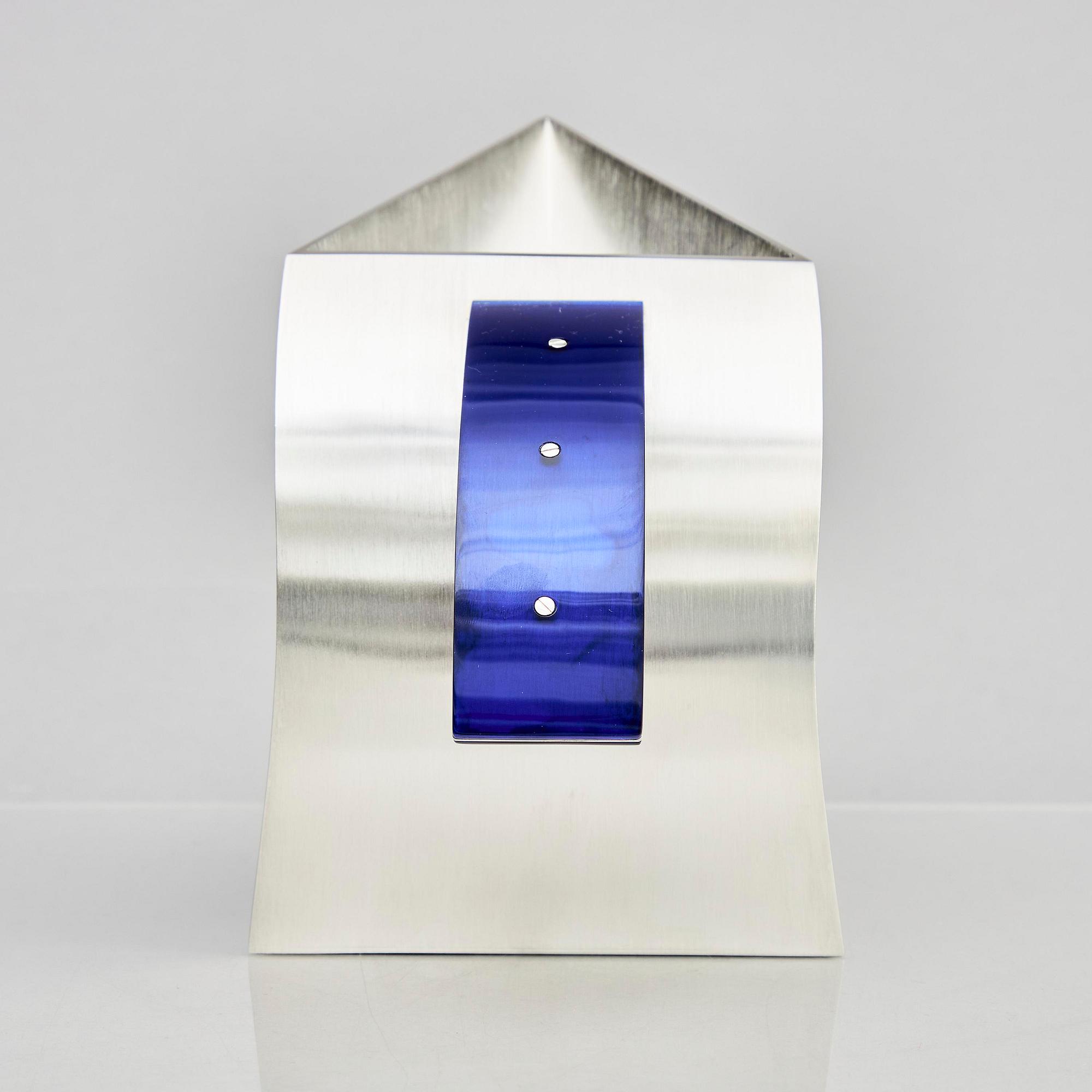 Rolf Lindståhl, a sterling silver jug with with blue acrylic handle, Stockholm 2010.