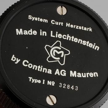 KALKYLATOR, "Curta, Type I", utvecklad av Curt Herzstark, tillverkad av Contina AG Mauren, 1956.