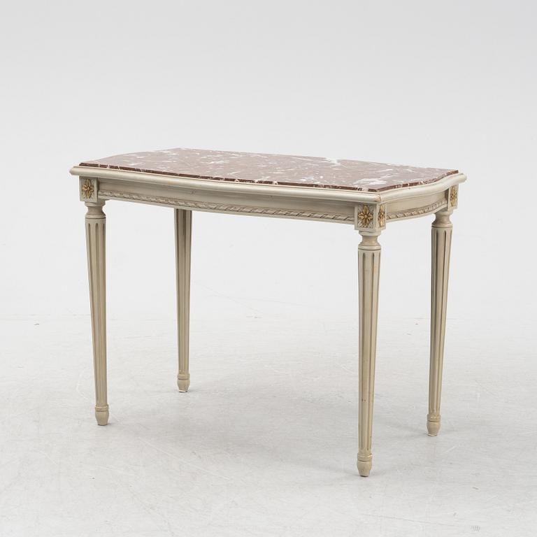 A four piece Gustavian style furniture group, first half of the 20th century.