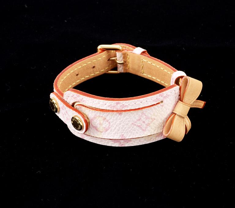A pink monogram canvas bracelet by Louis Vuitton,