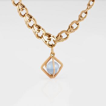 COLLIER MED HÄNGE, 18K guld, svenska stämplar, 1955. Vikt 15,6 g.