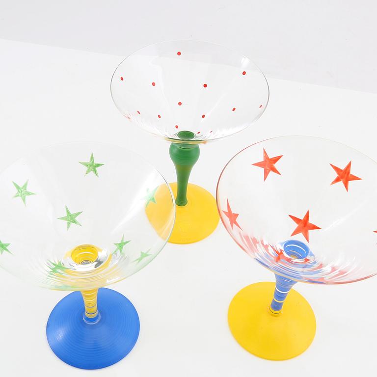 Anne Nilsson, servis 13 st  "Clown" signerade, Orrefors sent 1900-tal.