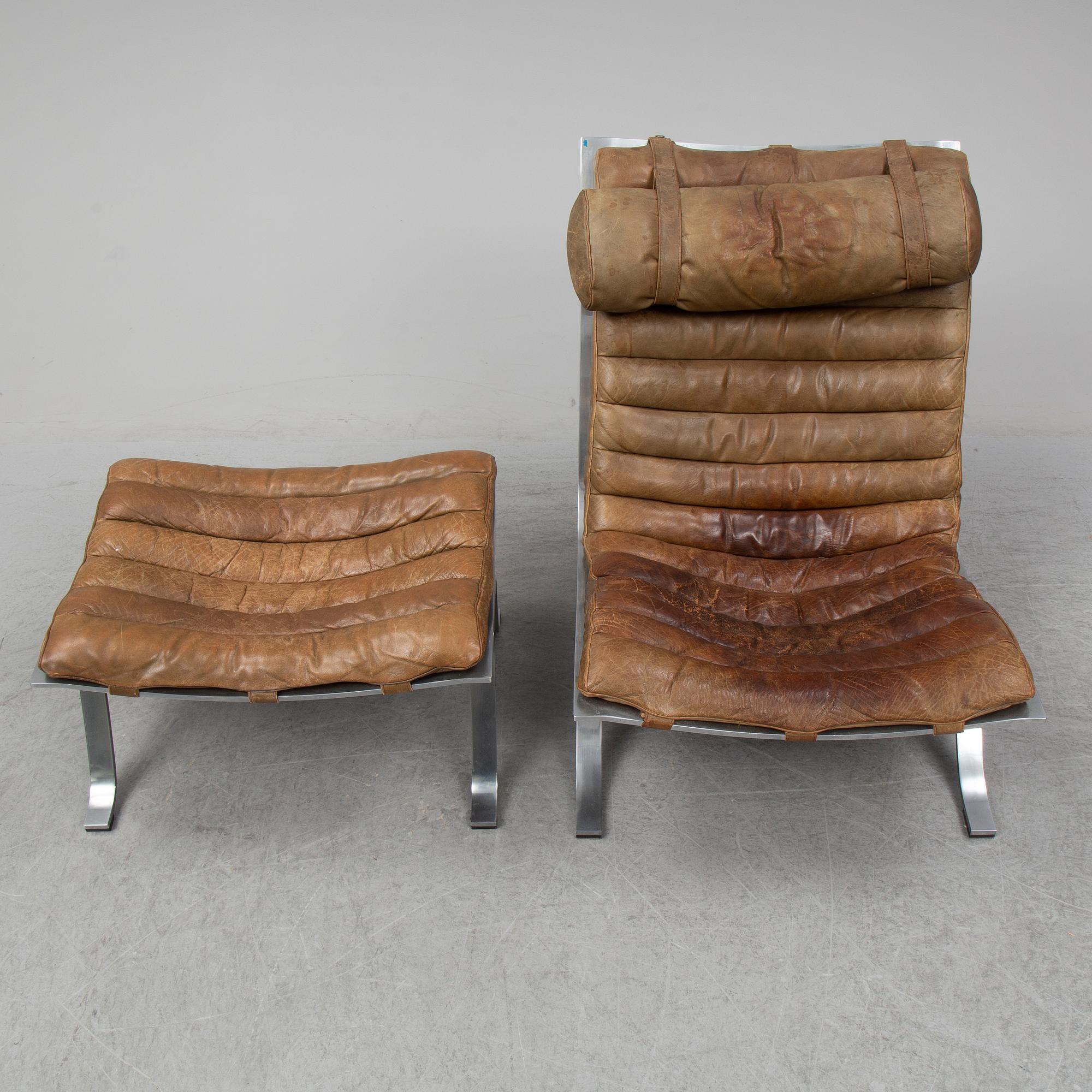 An 'Ari' easy chair and ottoman by Arne Norell.