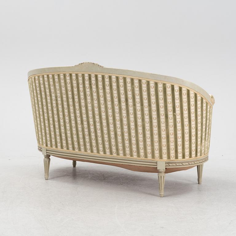 A four piece Gustavian style furniture group, first half of the 20th century.