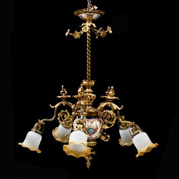 TAKLAMPA, 1900-talets början, höjd ca 100 cm.
