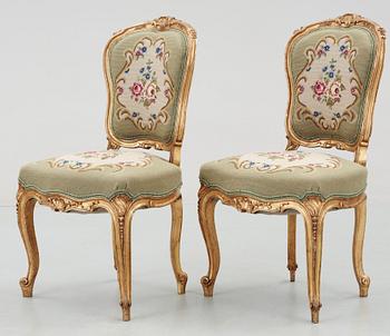 STOLAR, ett par, rokoko-stil, 1800-talets andra hälft..
