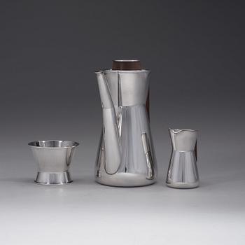 TAPIO WIRKKALA, kaffeservis, tre delar, Kultakeskus, Tavastehus, Finland 1960-tal, sterling,