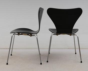 STOLAR, 8 st, "Sjuan", Arne Jacobsen, Fritz Hansen, 1980-tal.