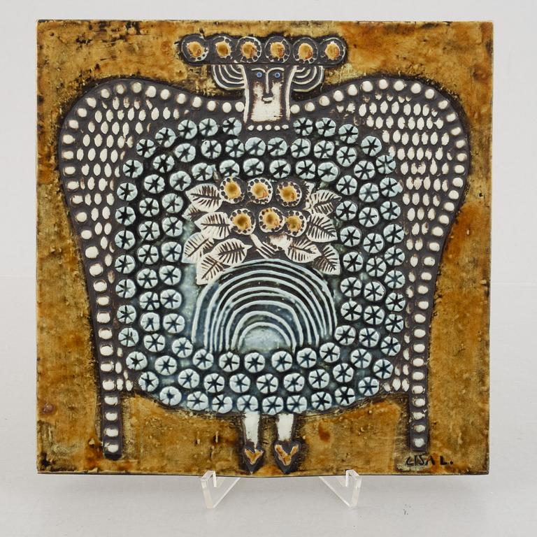 Lisa Larson, three stoneware wall reliefs, Gustavsberg, Sweden.