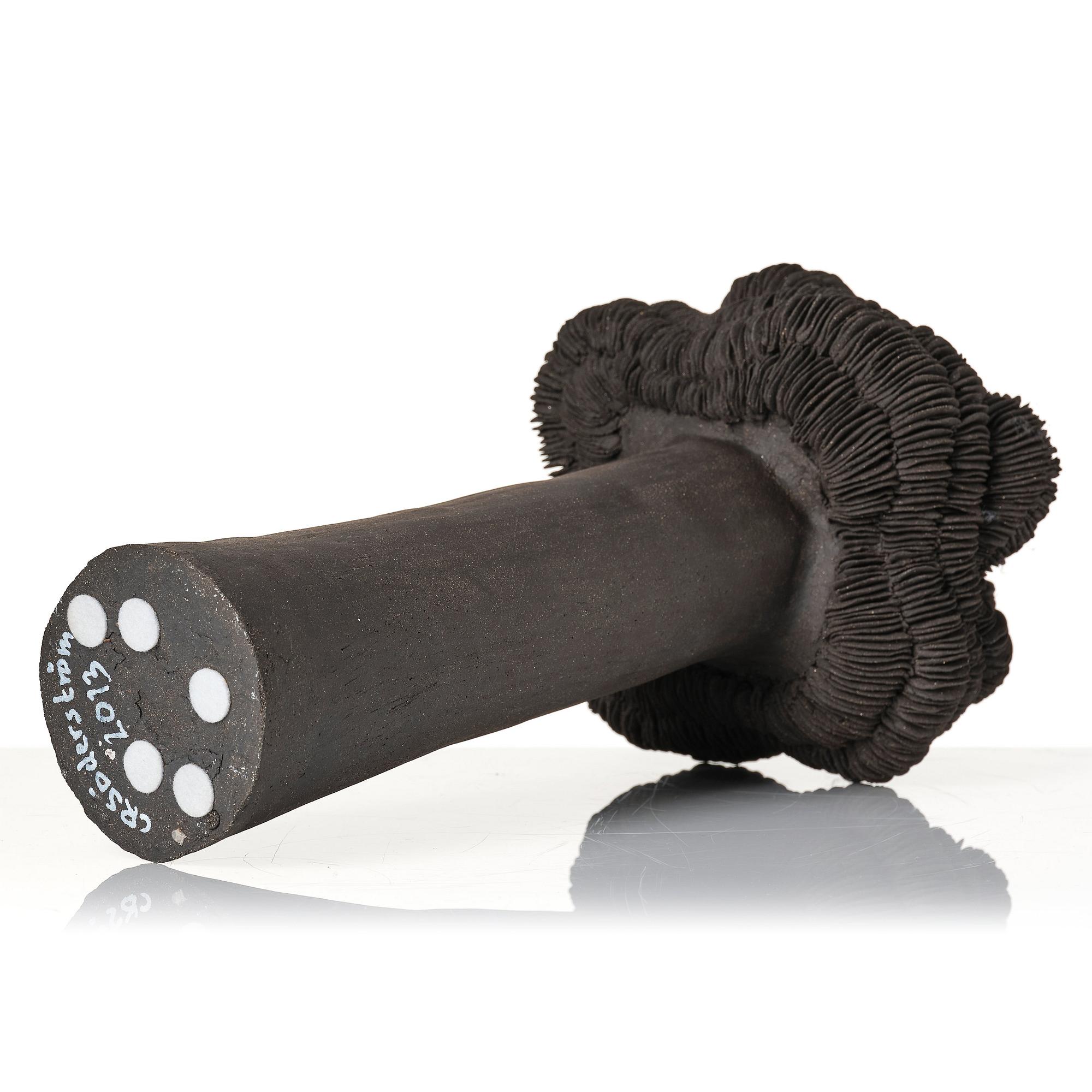 Carl Richard Söderström, a black stoneware sculpture 'Young Tree', his own workshop, Stockholm 2013.