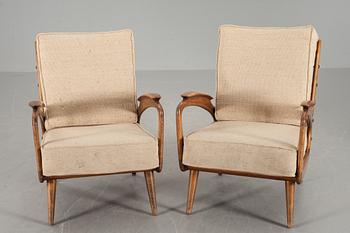 FÅTÖLJER, ett par, 1900-talets mitt.