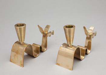 LJUSSTAKAR, ett par, Carl Einar Borgström, Ystad Metall, 1900-talets mitt.