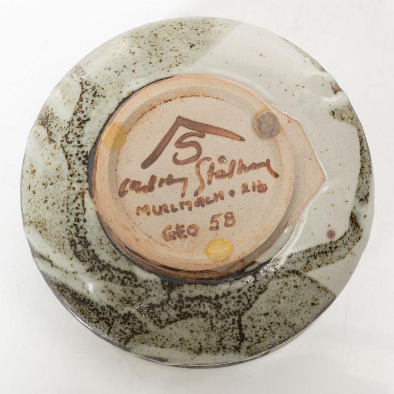 Carl-Harry Stålhane, vaser, 2 st och skål, stengods, Designhuset, Lidköping.