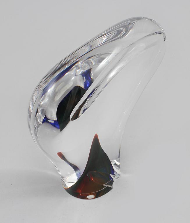 GÖRAN WÄRFF, glas, objekt, Kosta Boda, unik, signerad.