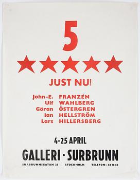 AFFISCHER, 6st, bl a Lennart Jirlow, John- E Franzén & Ulf Wahlberg, 1900-talets senare hälft.