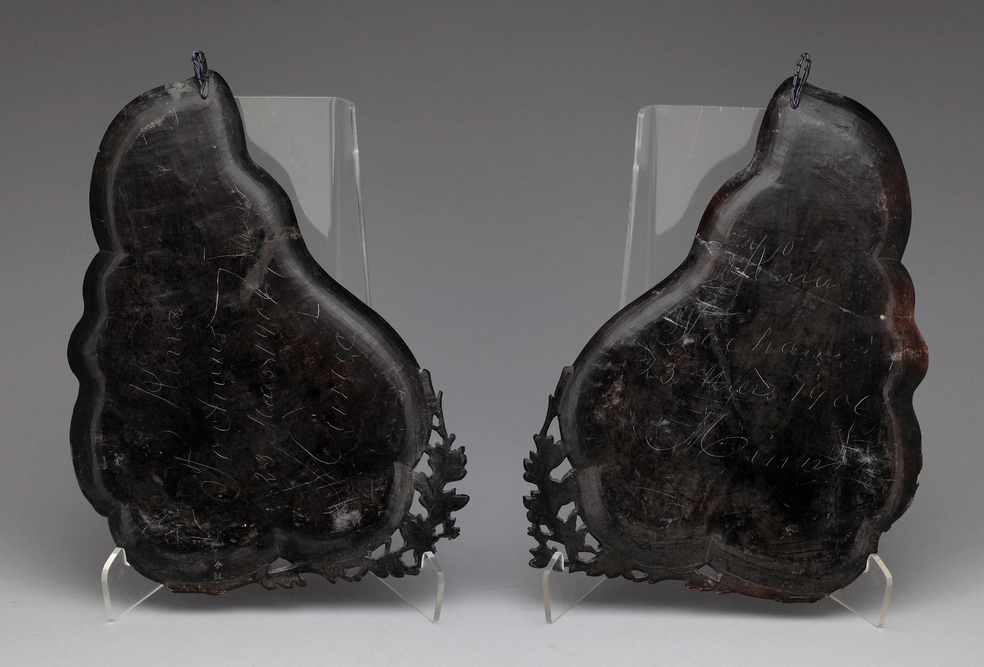 RELIEFER, ett par, sten, Kina tidigt 1900-tal.