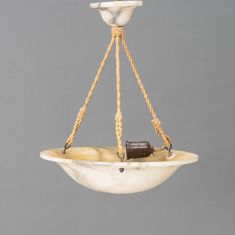 An alabaster ceiling lamp, 1920s.