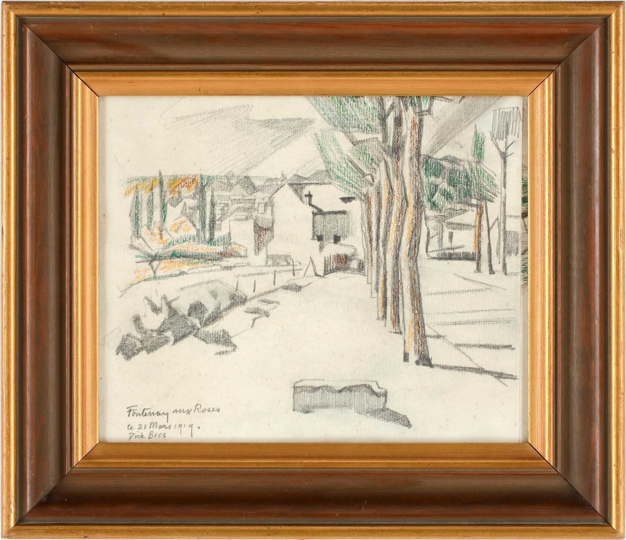 DICK BEER, kolorerad blyertsteckning, sign o dat 21 mars 1919.