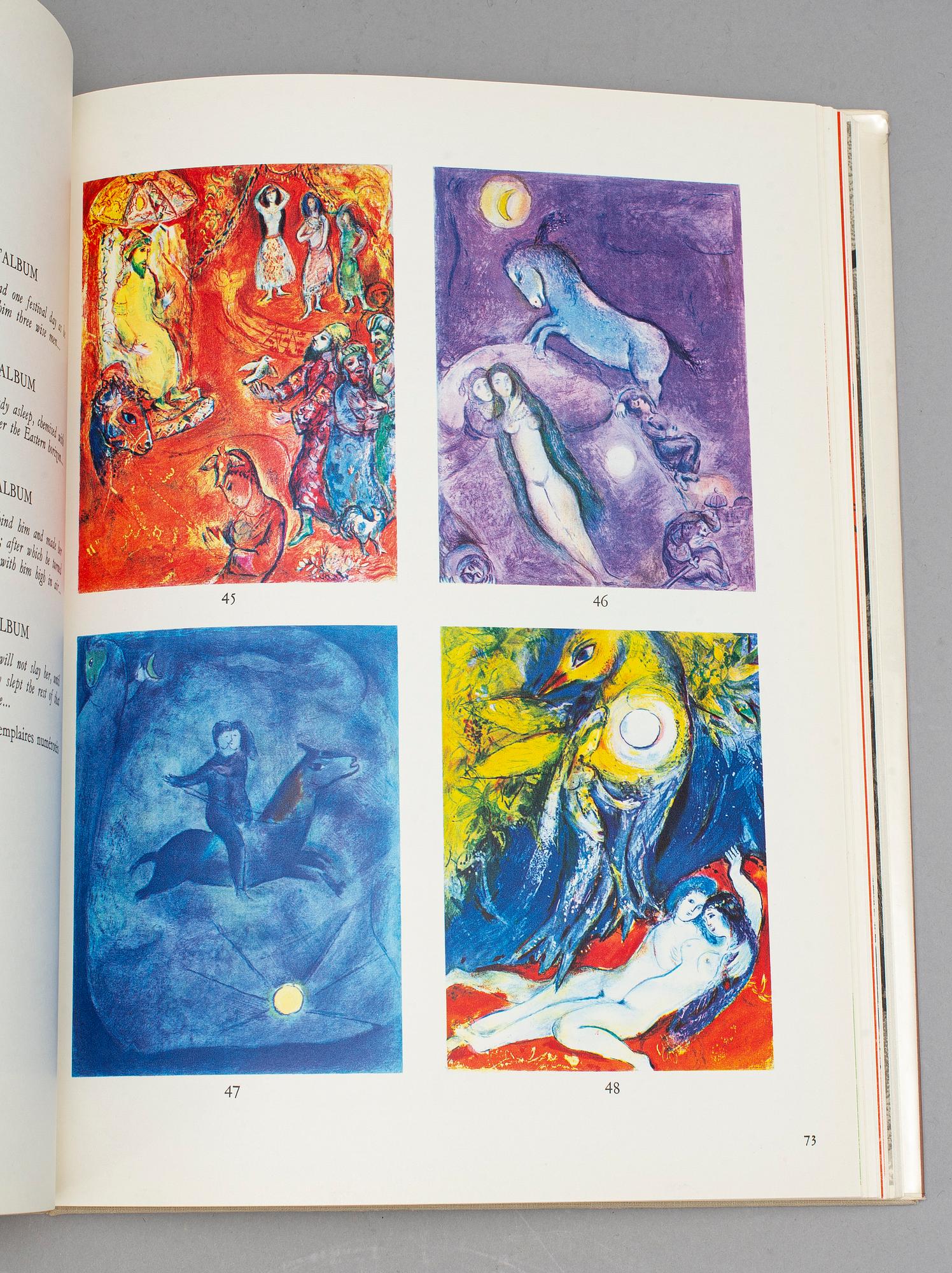 MARC CHAGALL, böcker, 4 st, "Chagall Lithograph I,II,III, IV", 1960-1974.