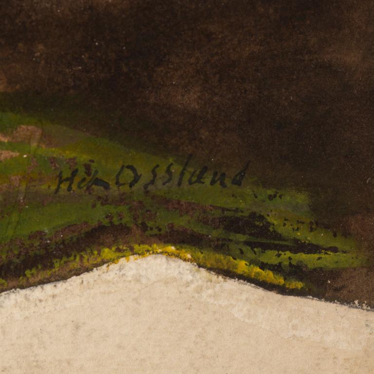 HELMER OSSLUND, watercolour/gouache, signed.