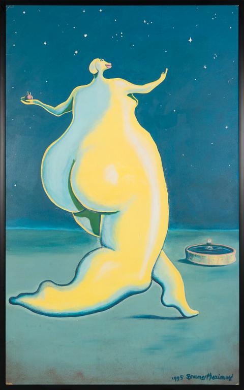 Bruno Maximus, oil on board, signed and dated 1995.