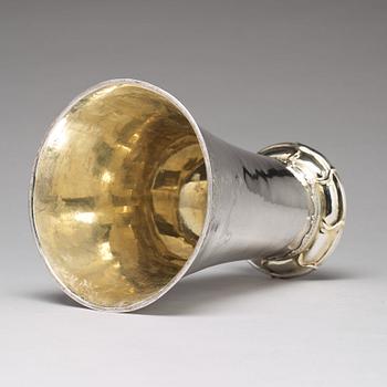A Swedish 18th century parcel-gilt silver beaker, mark of Sven Örn, Stockholm 1757.