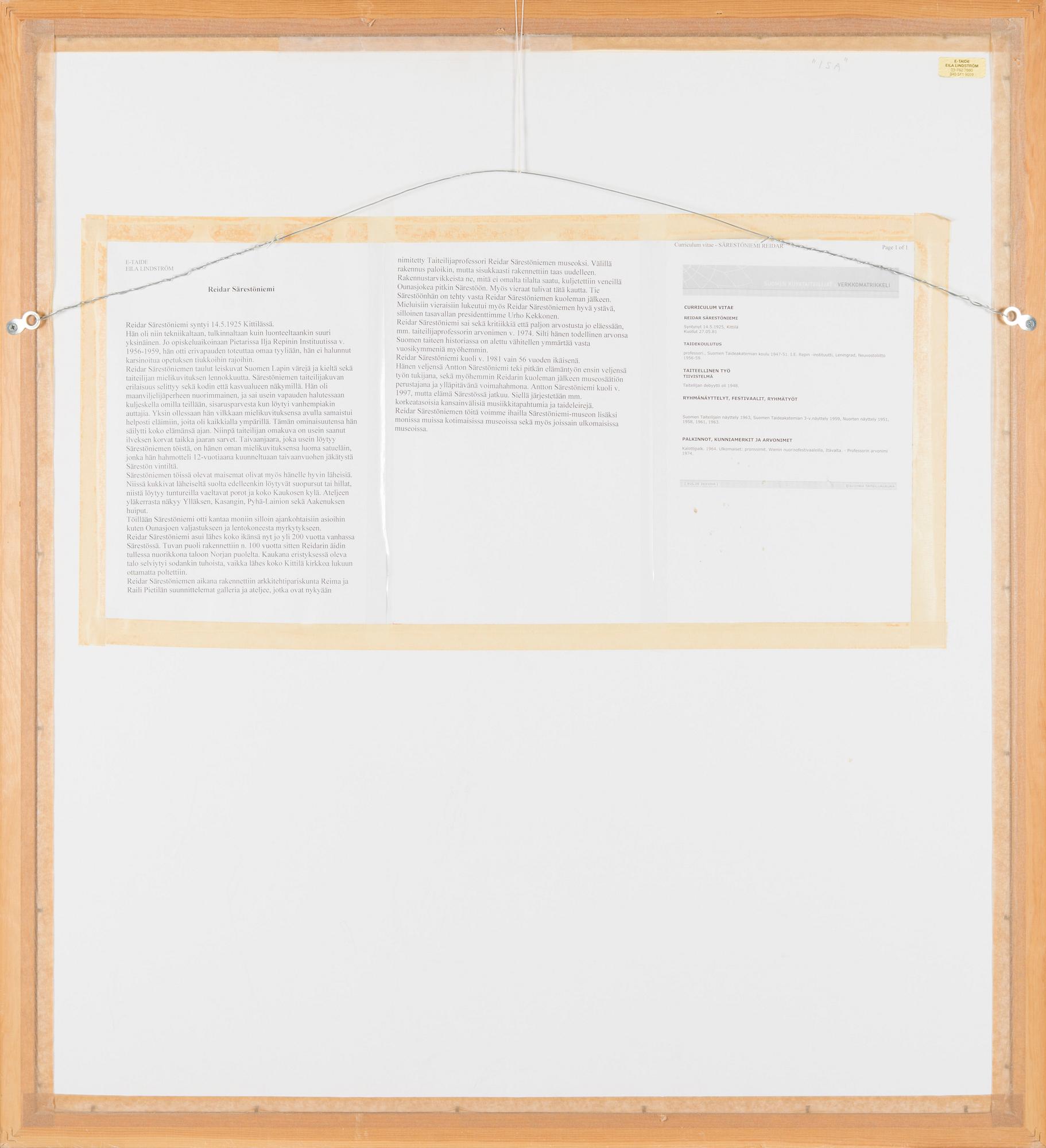 Reidar Särestöniemi, offset, signerad och daterad -76, numrerad 185/300.