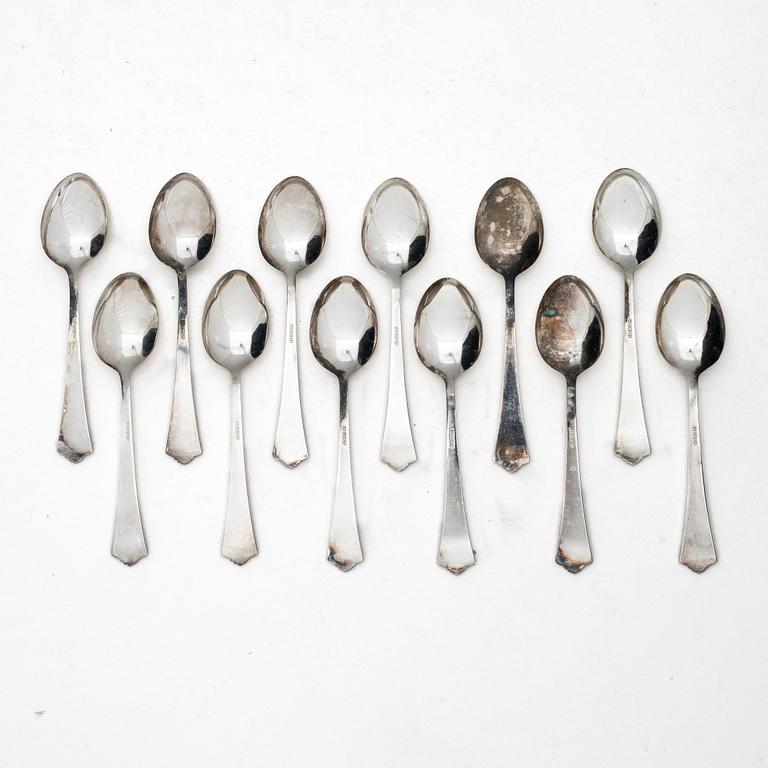 David Andersen, dessert spoons, 12 pcs, silver, Norway.
