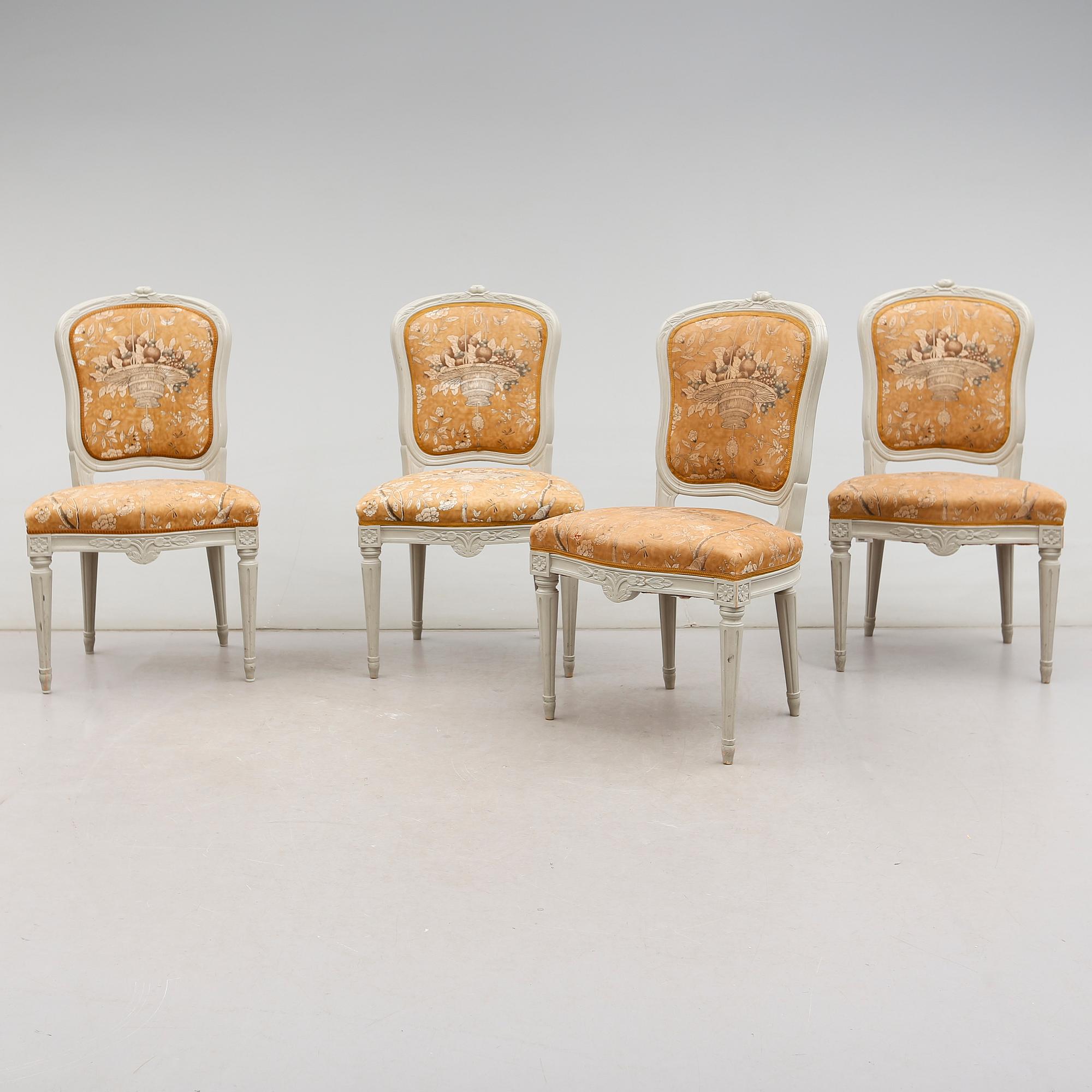 STOLAR, 4 st, gustaviansk stil, 1900-talets mitt.