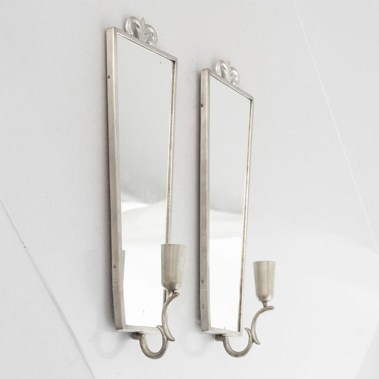 A pair of mirror vwall sconces, Svenskt Tenn, 1930.