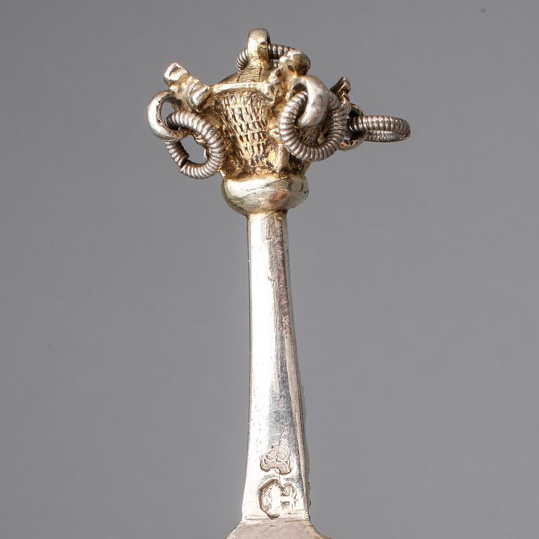 SUPSKED, silver, Daniel Ekman, verksam 1696-1715(23) i Eksjö. Vikt ca 55 gram.