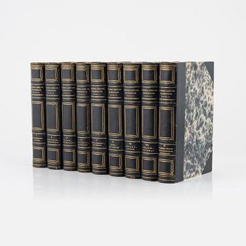 Nine volumes of Gustaf Elgenstierna's 'Den introducerade svenska adelns ättartavlor', 1925-1936.