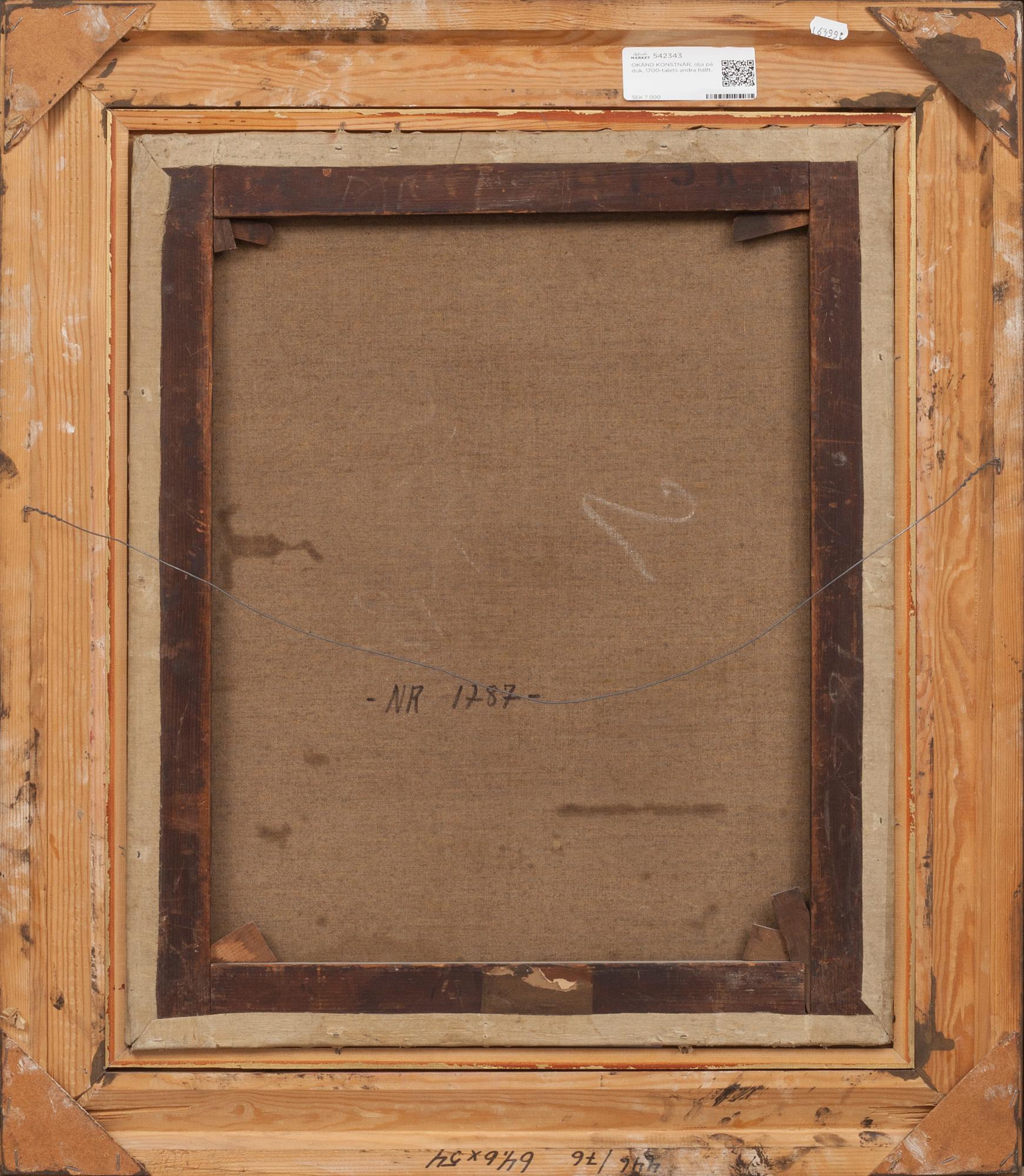 OKÄND KONSTNÄR, olja på duk. 1700-talets andra hälft.