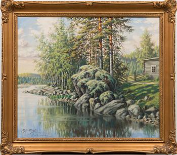 DANIEL JOHANNES PESU, öljy kankaalle, signeerattu ja päivätty Sortavala 1940.