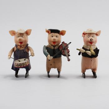 LEKSAKSGRISAR, 3 st, Schuco, Tyskland, 1930-tal.