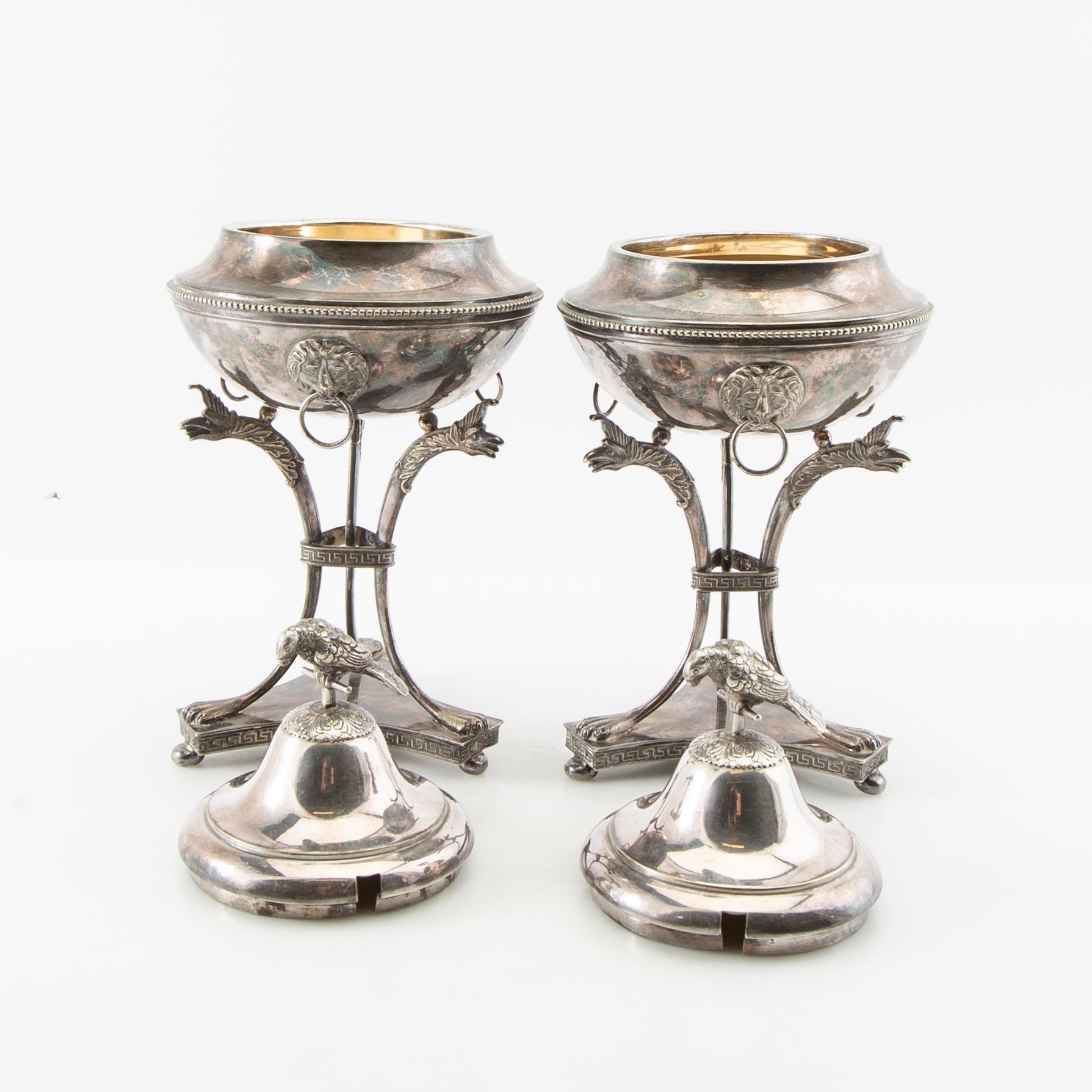 Sugar bowls, a pair, Gustavian style, AG Dufva, early 20th century, silver plate.